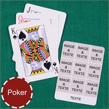 Cartes à jouer personnalisées format poker collage blanc neuf photos 