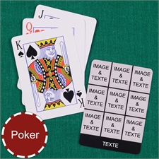Cartes à jouer format poker personnalisés collage noir neuf photos