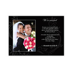Créez vos propres cartes d'annonce de mariage noir vintage 12,7 x 17,78 cm