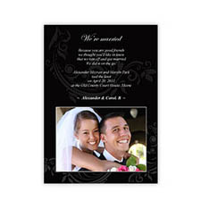 Créez vos propres annonces de mariage noir vintage 12,7 x 17,78 cm, cartes portrait