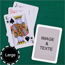 Cartes à jouer personnalisées format large index standard bordure blanche
