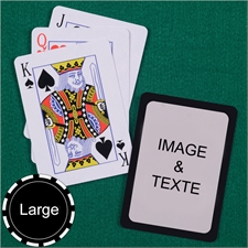Cartes à jouer format large personnalisées index standard bordure noire