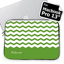 Housse Macbook Pro 13 chevron vert nom personnalisé (2015)
