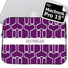 Housse Macbook Pro 15 treillis violet nom personnalisé (2015)