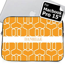 Housse Macbook Pro 15 treillis orange nom personnalisé (2015)