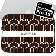 Housse Macbook Pro 15 treillis chocolat nom personnalisé (2015)
