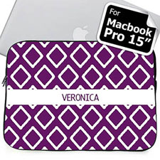 Housse Macbook Pro 15 violette nom personnalisé (2015)