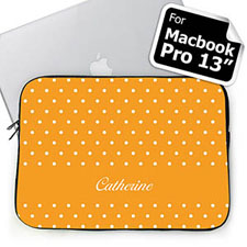 Housse Macbook Pro 13 pois orange nom personnalisé (2015)