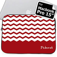 Housse Macbook Pro 15 chevron rouge nom personnalisé (2015)