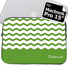 Housse Macbook Pro 15 chevron vert nom personnalisé (2015)