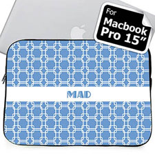 Housse Macbook Pro 15 liens bleu ciel initiales personnalisées (2015)