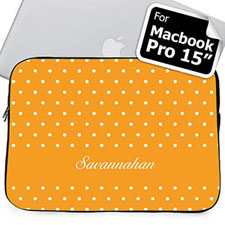 Housse Macbook Pro 15 pois orange nom personnalisé (2015)