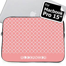 Housse Macbook Pro 15 quadriobe rose nom personnalisé (2015)