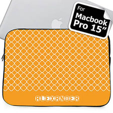 Housse Macbook Pro 15 quadriobe orange nom personnalisé (2015)