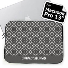 Housse Macbook Pro 13 quadrilobe gris nom personnalisé (2015)
