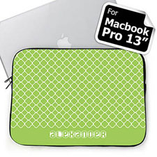 Housse Macbook Pro 13 quadrilobe lime nom personnalisé (2015)