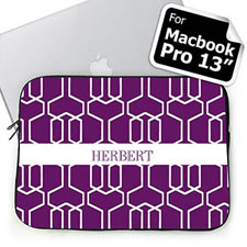 Housse Macbook Pro 13 treillis violet nom personnalisé (2015)