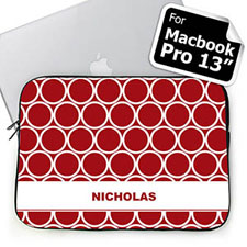 Housse Macbook Pro 13 cerceaux rouges nom personnalisé (2015) 