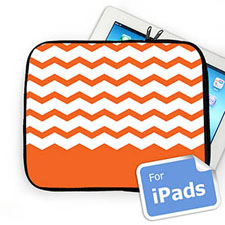 Housse iPad chevron orange initiales personnalisées