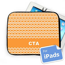 Housse iPad chaîne orange initiales personnalisées
