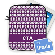 Housse iPad chaîne violette initiales personnalisées
