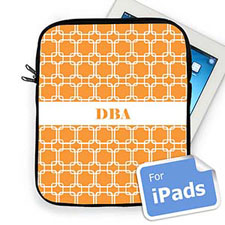 Housse iPad liens orange initiales personnalisées