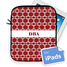 Housse iPad liens rouges initiales personnalisées
