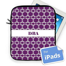 Housse iPad liens violets initiales personnalisées