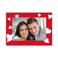 Carte photo Valentin personnalisée beaucoup de coeurs, plate 12,7 x 17,78 cm
