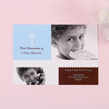 Imprimez vos propres cartes d'invitation croix bleue collage communication