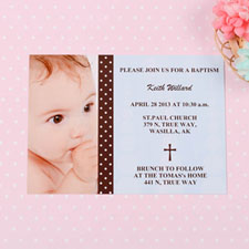 Imprimez vos propres cartes d'invitation photo de baptême enfant de Dieu - garçon