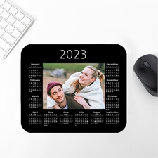 Tapis de souris photo calendrier 2019 imprimé personnalisé, noir