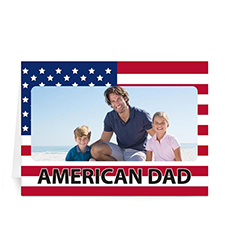 Carte de voeux cadre impression personnalisée fête des pères tout américain 