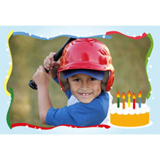 Carte d'invitation animée personnalisée bébé garçon gâteau anniversaire (10,16 x 15,24 cm)