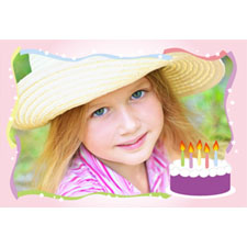 Carte d'invitation animée personnalisée bébé fille gâteau anniversaire (10,16 x 15,24 cm)