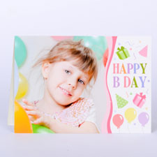 Carte de voeux impression personnalisée Joyeux anniversaire fille