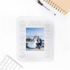 Tapis de souris calendrier 2019 portrait blanc imprimé personnalisé