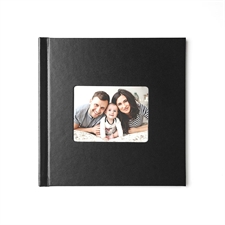 Album photo personnalisé couverture rigide en cuir noir 30,48 x 30,48 cm
