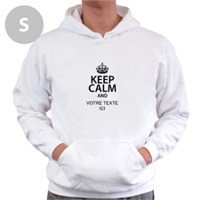 Sweatshirt à capuche personnalisé restez calme & ajoutez votre texte S