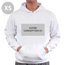 Sweatshirts à capuche personnalisés sans tirette paysage personnalisé image & texte blanc taille extra petite