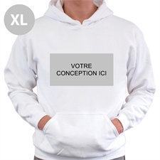 Sweatshirts à capuche sans tirette personnalisé blanc paysage image & texte taille extra large 