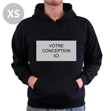 Sweatshirts à capuche personnalisés sans tirette paysage personnalisé image & texte noir taille extra petite