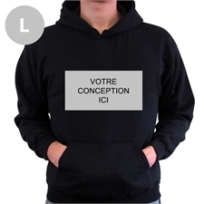 Sweatshirts à capuche sans tirette personnalisé noir paysage image & texte taille large 