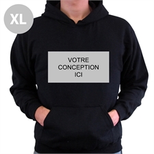 Sweatshirts à capuche sans tirette personnalisé noir paysage image & texte taille extra large 