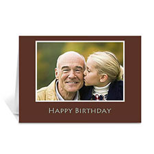 Cartes d'anniversaire photo personnalisées brun chocolat, pliées 12,7 x 17,78 cm