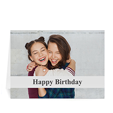 Cartes d'anniversaire photo personnalisées blanches, informelles pliées 12,7 x 17,78 cm 