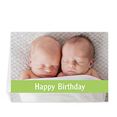Cartes photo d'anniversaire personnalisées citron vert, informelles pliées 12,7 x 17,78 cm