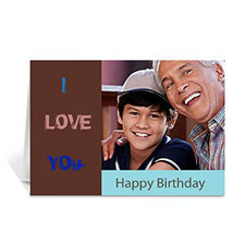 Cartes d'anniversaire photo personnalisées brun chocolat, modernes pliées 12,7 x 17,78 cm
