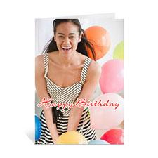 Cartes photo personnalisées Joyeux anniversaire, portrait pliées 12,7 x 17,78 cm