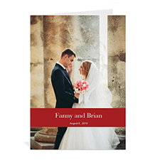 Cartes de mariage photo classiques personnalisées, portrait plié informel 12,7 x 17,78 cm